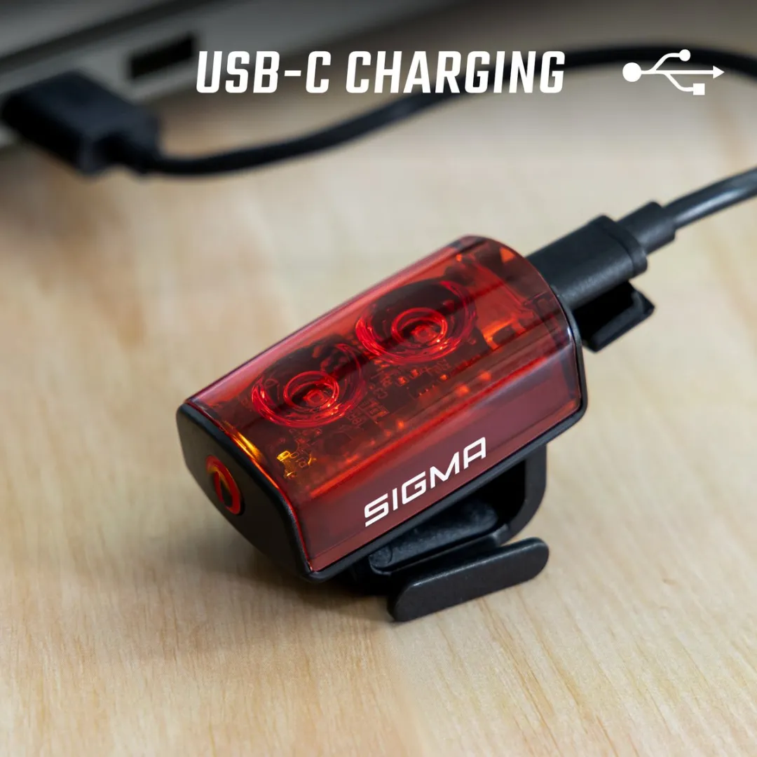 Sigma Buster 400 USB LED Verlichtingset - Buster RL 80 Achterlicht - 400 Lumen - Zwart
