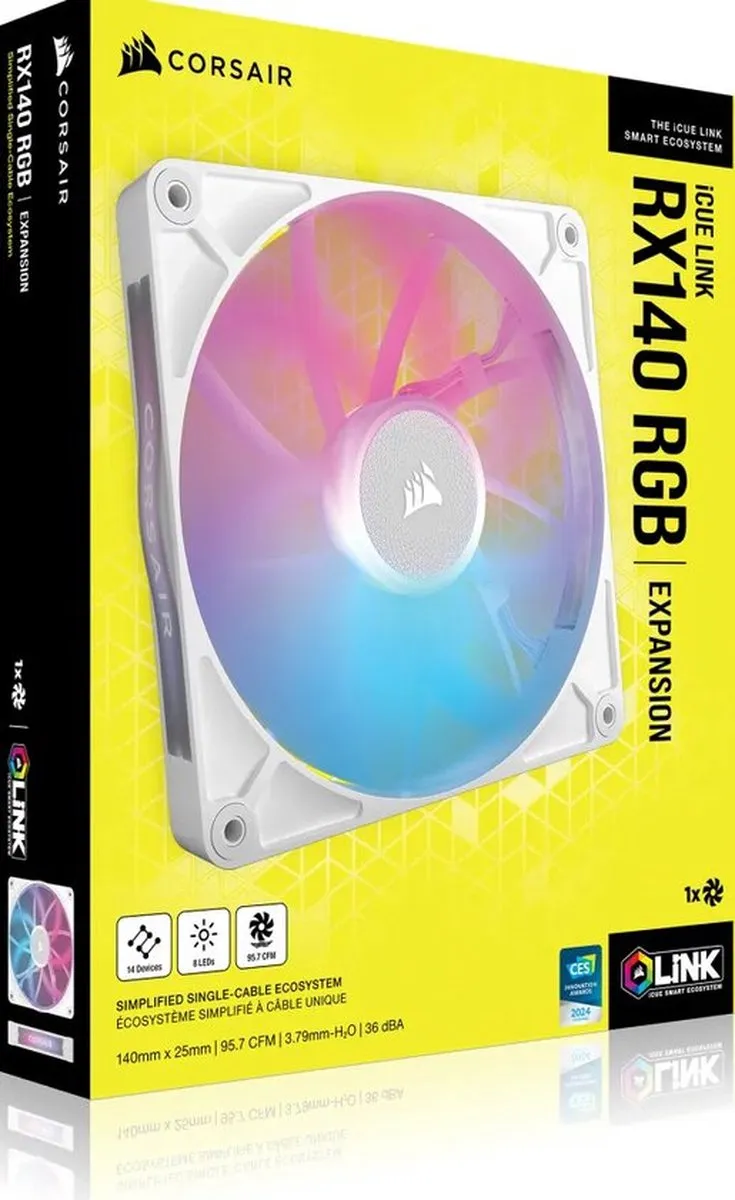 Corsair iCUE LINK RX140 RGB Ventilator 140mm - Wit