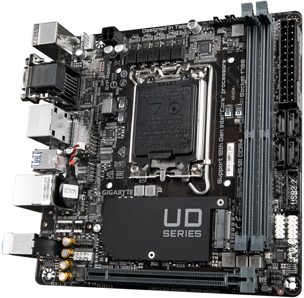 Gigabyte H610I DDR4 Mini ITX Moederbord - LGA 1700