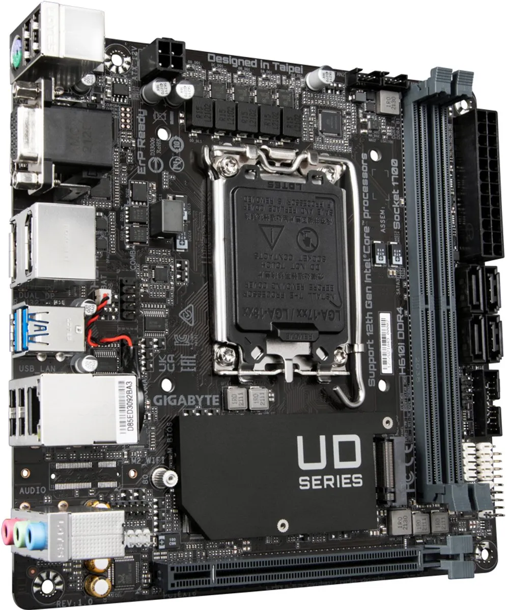 Gigabyte H610I DDR4 Mini ITX Moederbord - LGA 1700