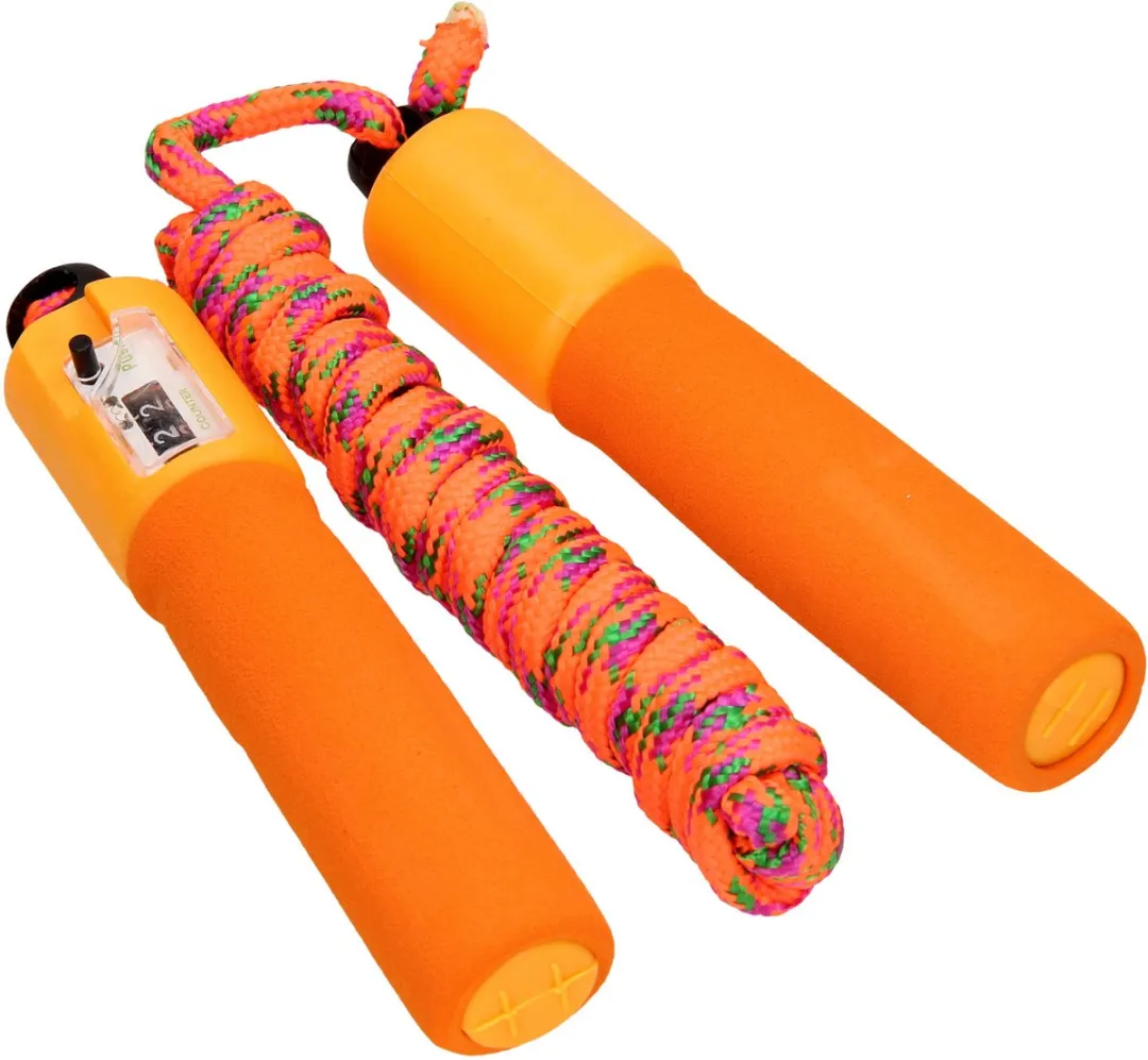Johntoy Springtouw met teller - Meerkleurig