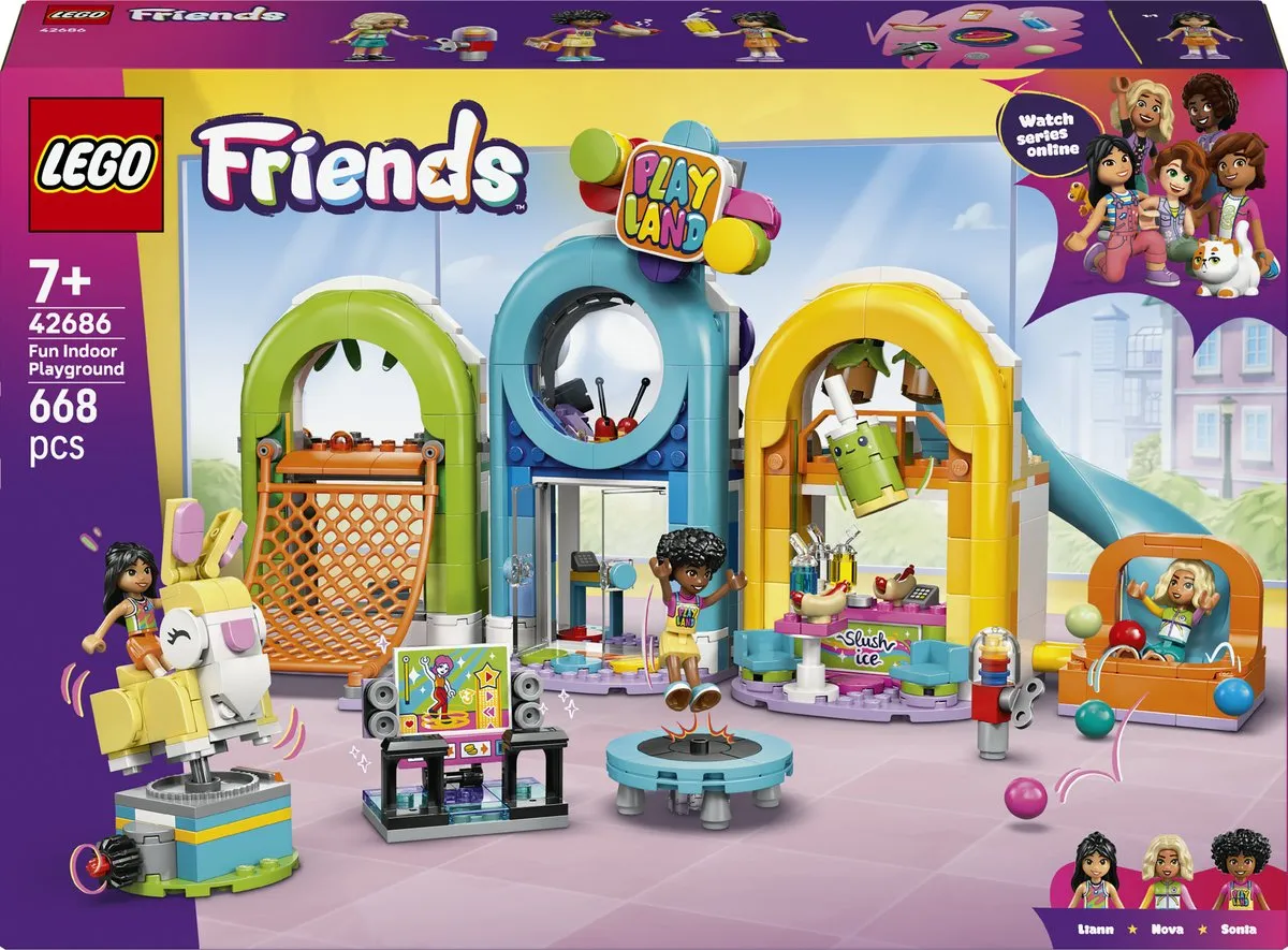 LEGO Friends Cooler Indoor-speelplaats 42686 - 668 Stukken - 3 Minifiguren - Multicolor