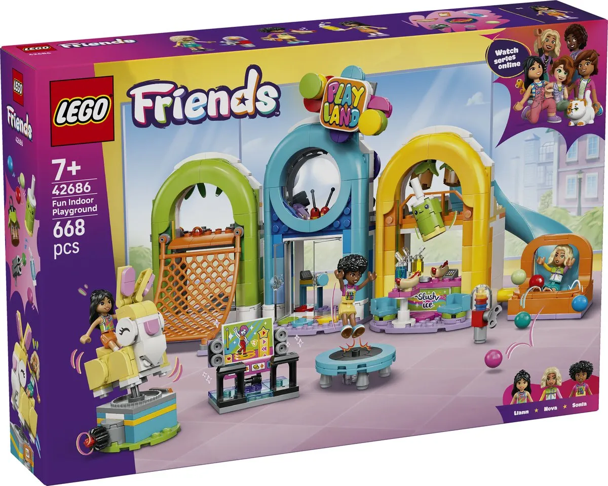 LEGO Friends Cooler Indoor-speelplaats 42686 - 668 Stukken - 3 Minifiguren - Multicolor
