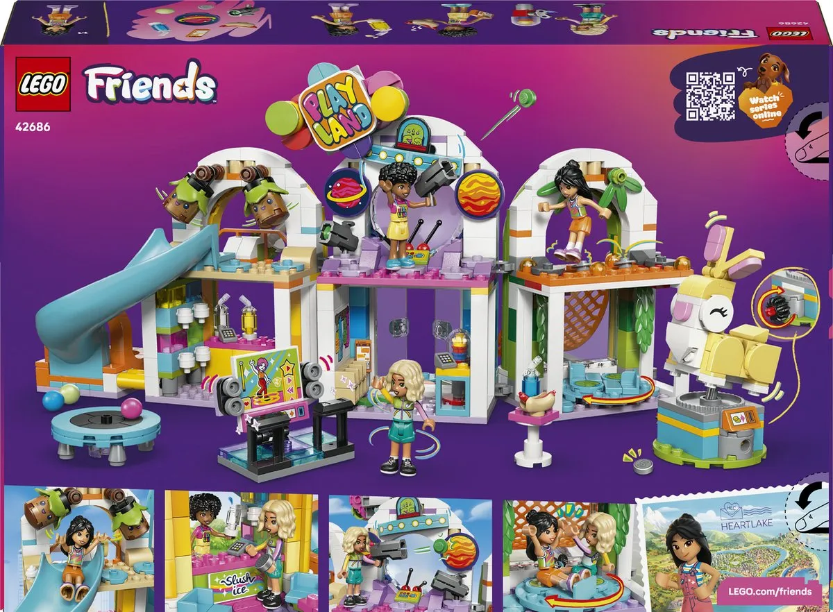 LEGO Friends Cooler Indoor-speelplaats 42686 - 668 Stukken - 3 Minifiguren - Multicolor