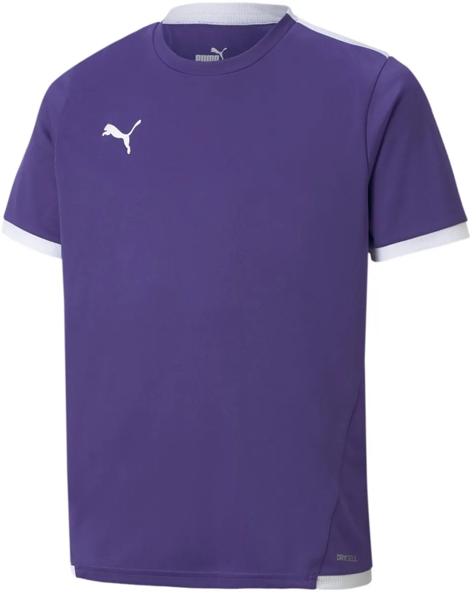 PUMA Teamliga Shirt Korte Mouw Kinderen 176 - Paars/Wit