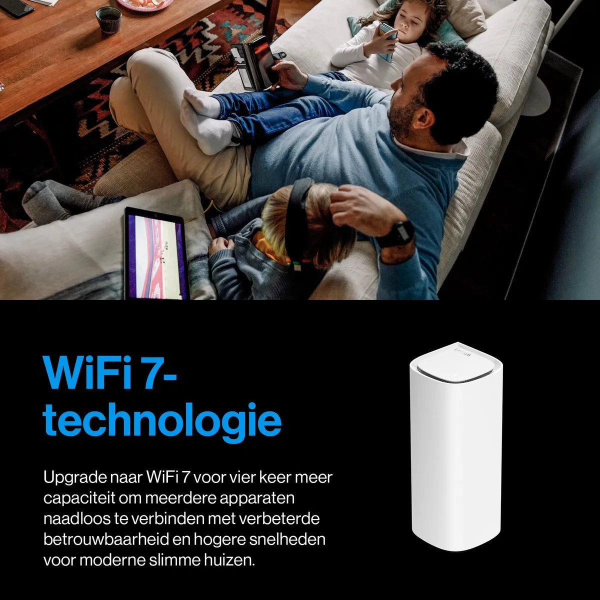 Linksys MBE7003 Velop Pro 7 - Mesh WiFi - WiFi Versterker - WiFi 7 - 11000 Mbps - 3-Pack - Wit