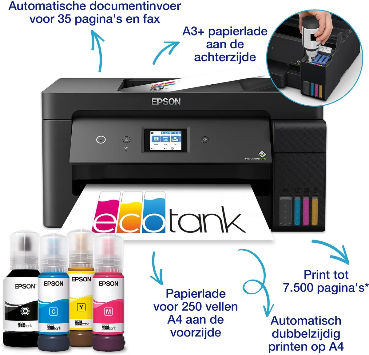 Epson EcoTank ET-15000 C11CH96401 A3+ All-In-One Printer - Zwart