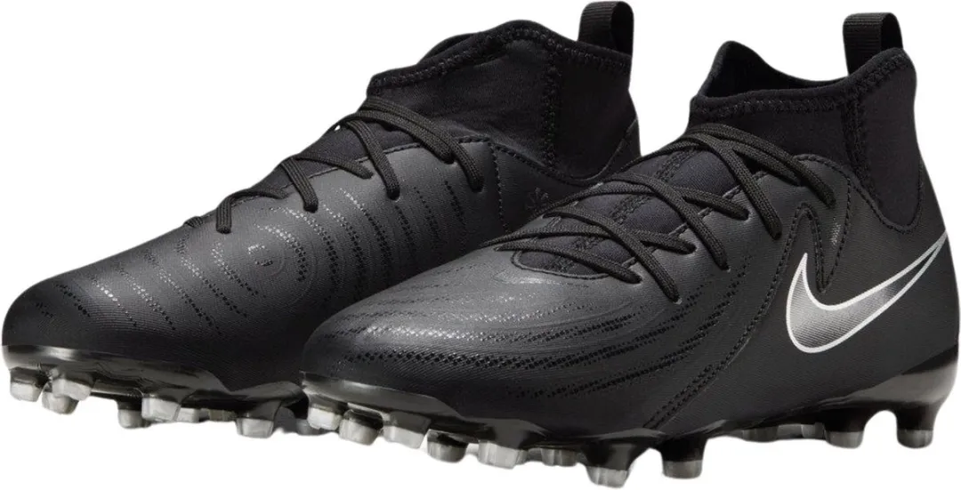 Nike Phantom Luna II Academy FG/MG Voetbalschoenen Junior 38 - Zwart/Zilver