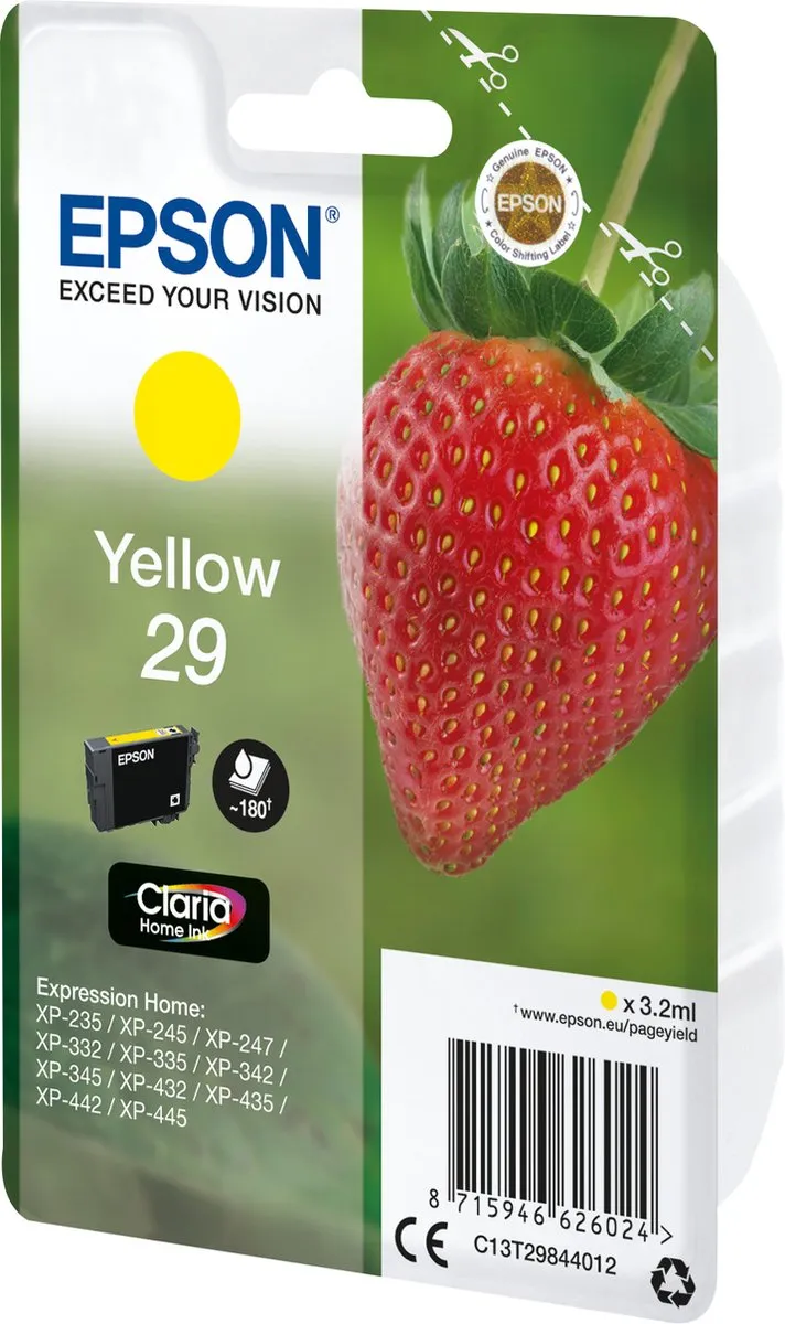 Epson C13T29844010 Inktcartridge Geel - 180 pagina's