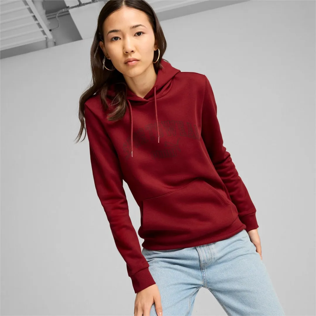PUMA Ess+ Logo LAB Hoodie - Bordeauxrood - Maat M