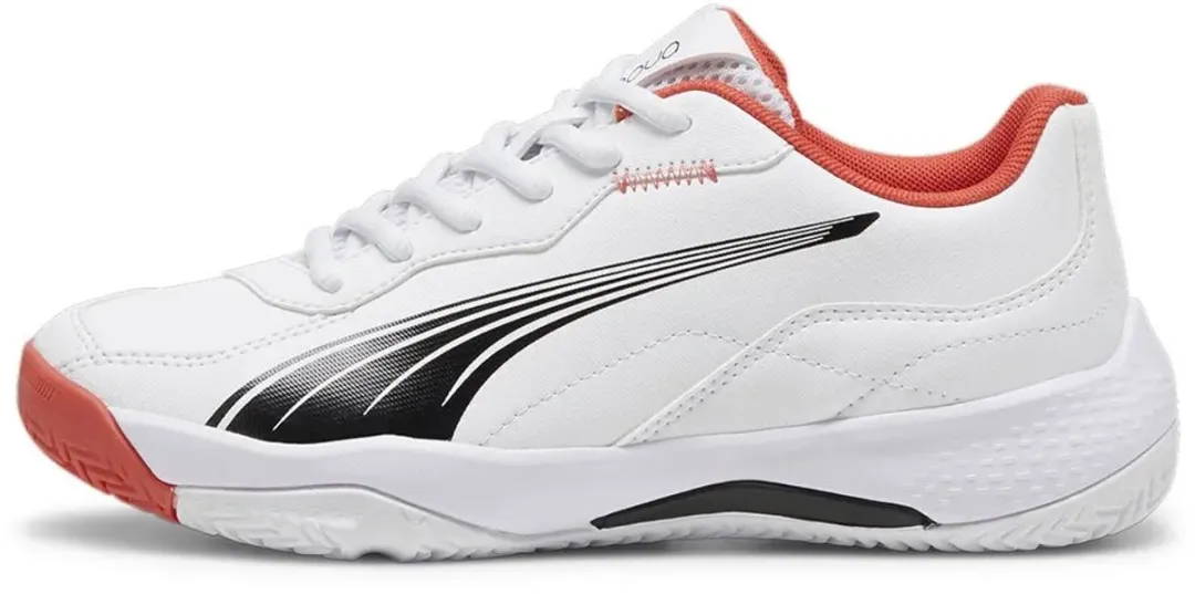 PUMA Nova Padelschoenen 28 - Wit/Zwart/Rood