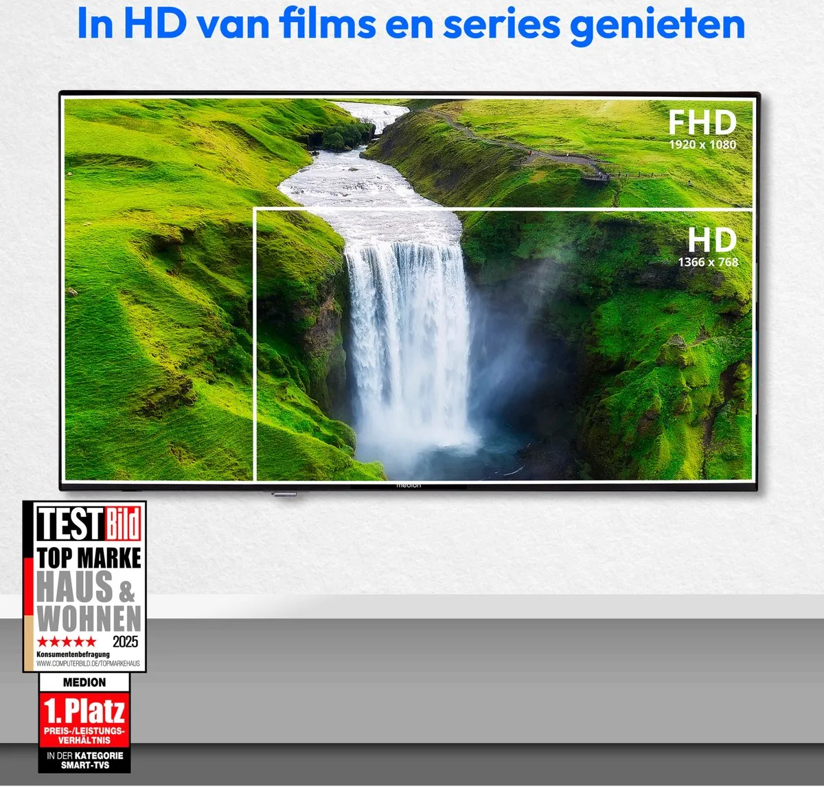 Medion MD832100 32 inch Full HD Smart TV - Android TV - Zwart