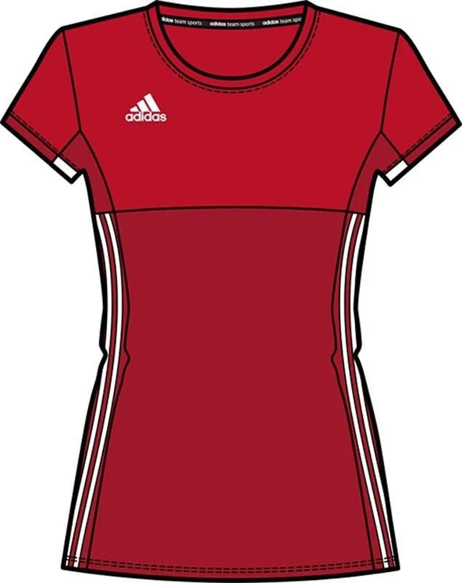 Adidas T16 Short Sleeve Shirt - Rood 140