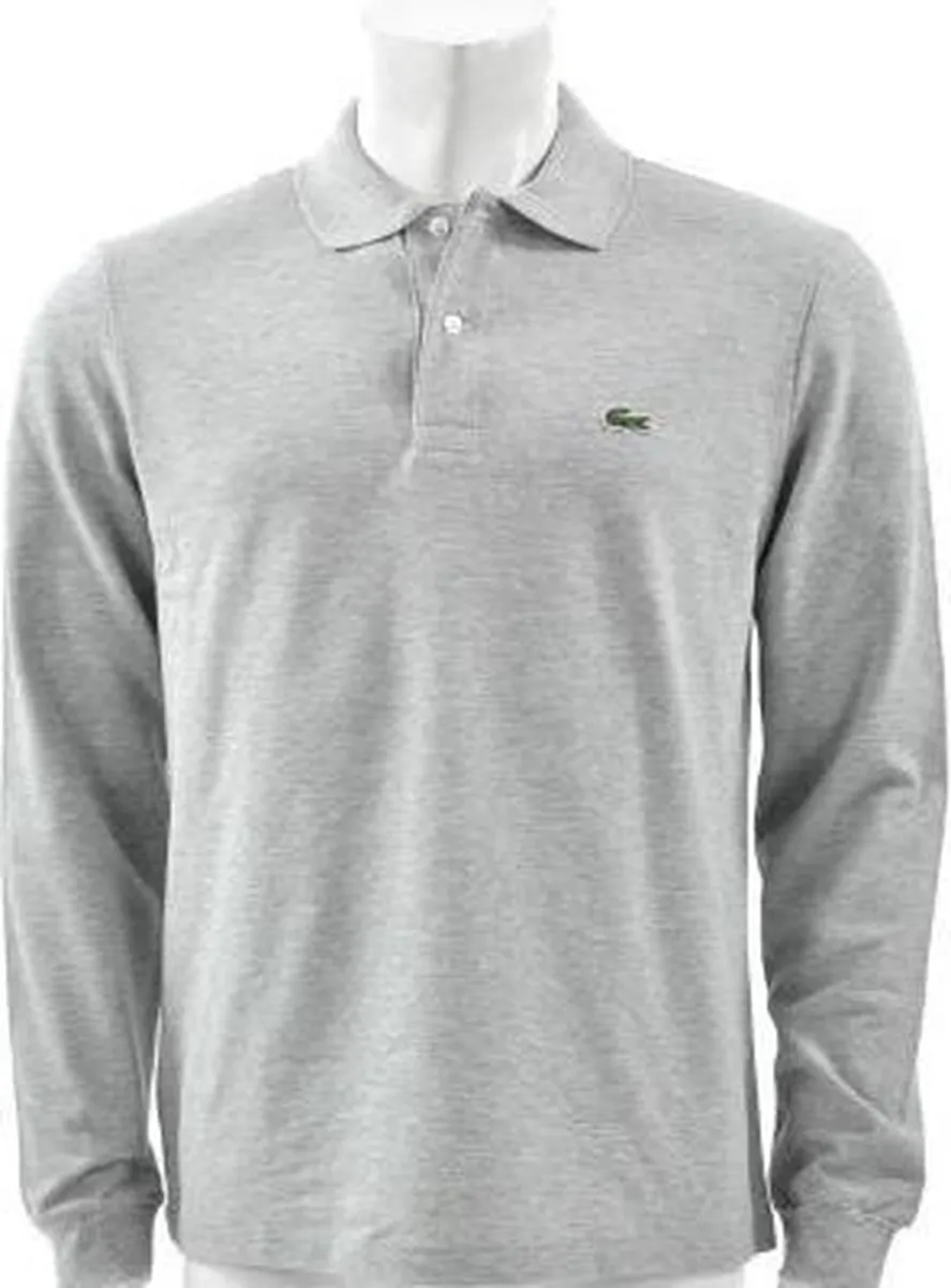 Lacoste Long Sleeve Piqué Polo Heren M - Grijs