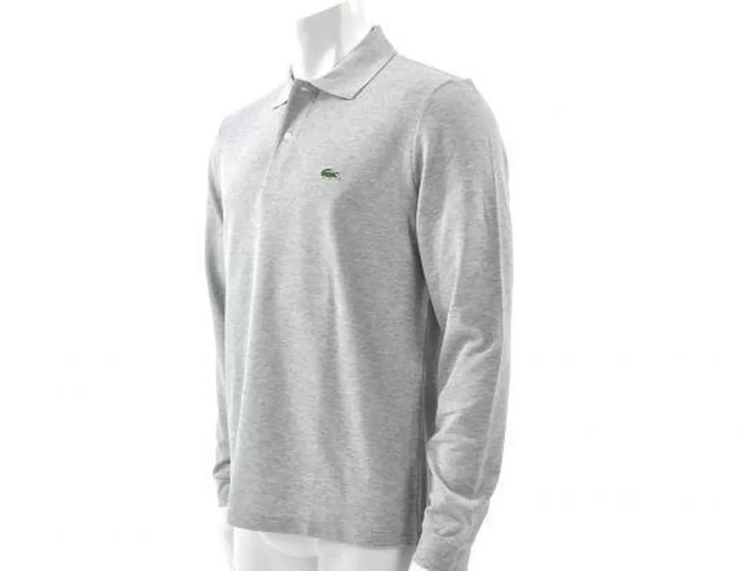 Lacoste Long Sleeve Piqué Polo Heren M - Grijs