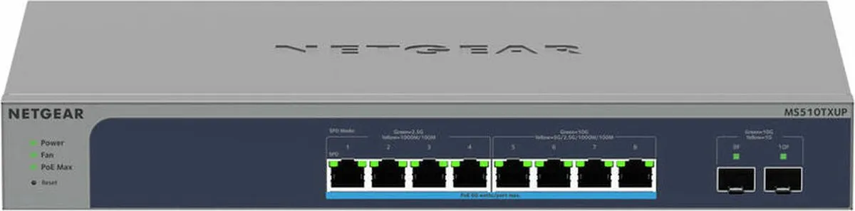Netgear MS510TXUP-100EUS Switch - 8x PoE+ 2x SFP 140Gbps