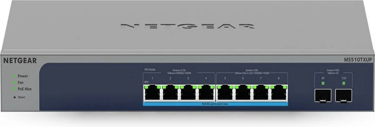 Netgear MS510TXUP-100EUS Switch - 8x PoE+ 2x SFP 140Gbps