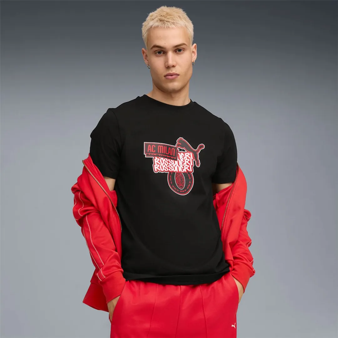 PUMA AC Milan Football Culture T-shirt - 2XL - Zwart