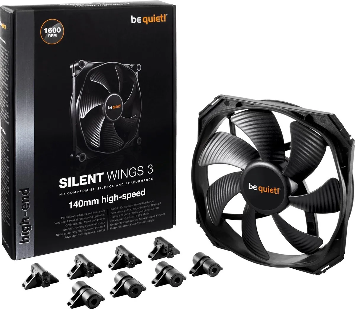 be quiet! SilentWings 3 BL069 Ventilator 14cm - Zwart