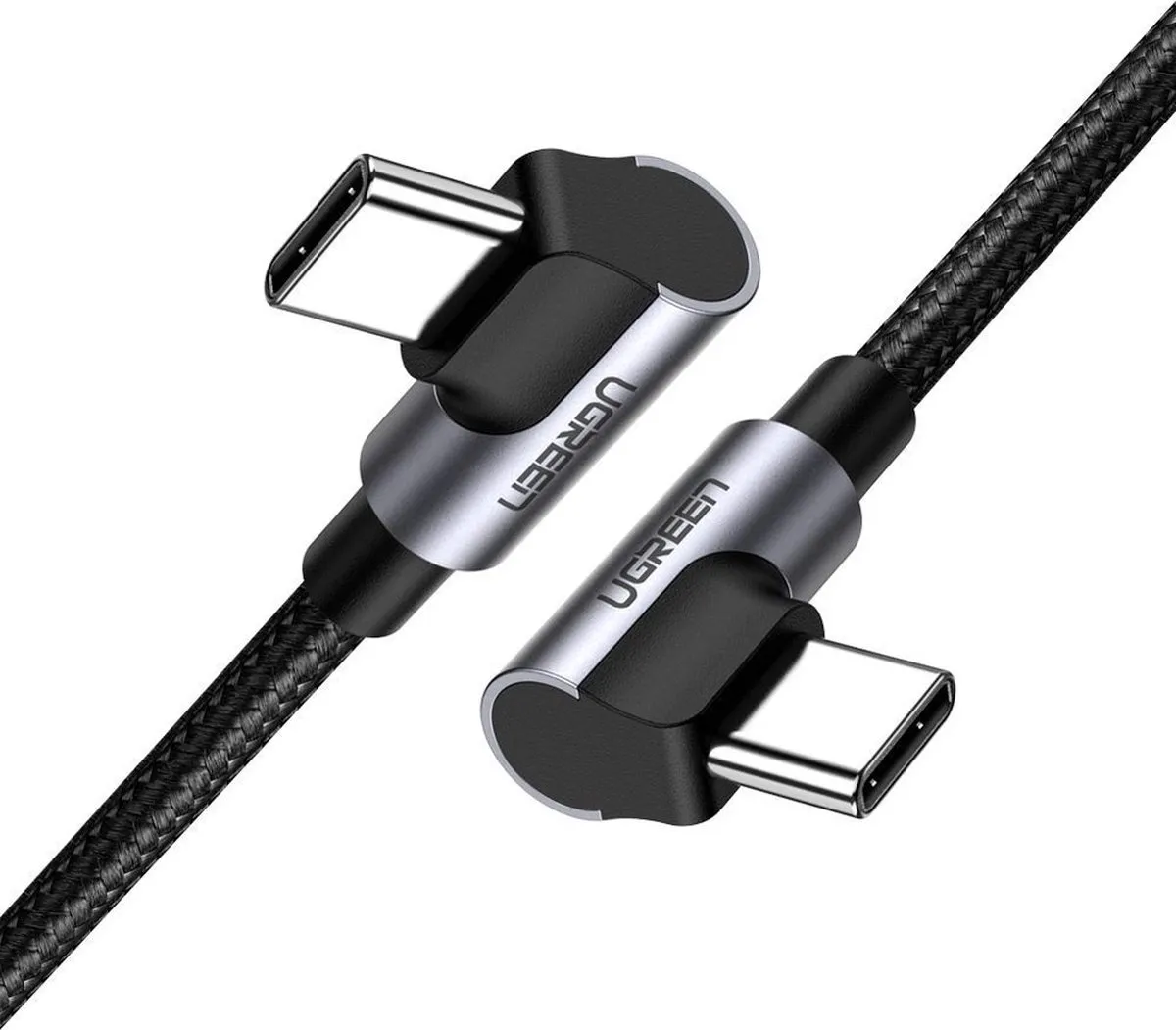 Ugreen USB-C Haakse Kabel 2.0 - 2m - Grijs - afbeelding 6 van 6