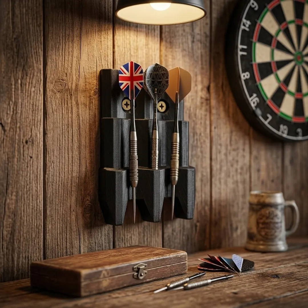 NuveX Dart Wandhouder Zwart - 9 Pijlen