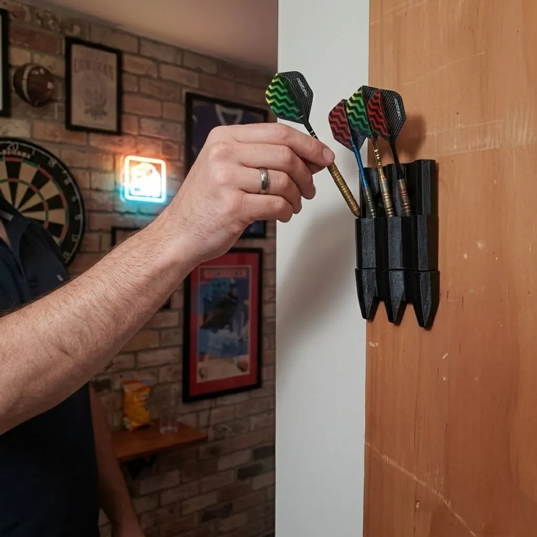 NuveX Dart Wandhouder Zwart - 9 Pijlen