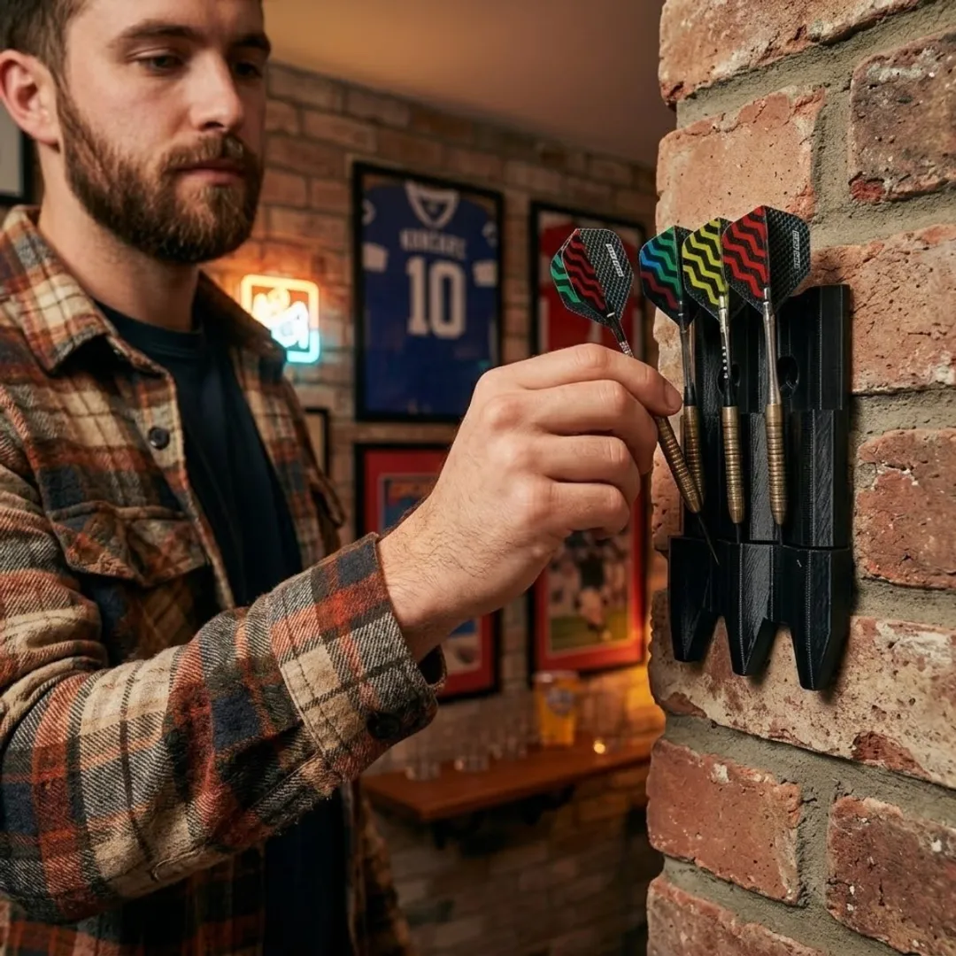 NuveX Dart Wandhouder Zwart - 9 Pijlen