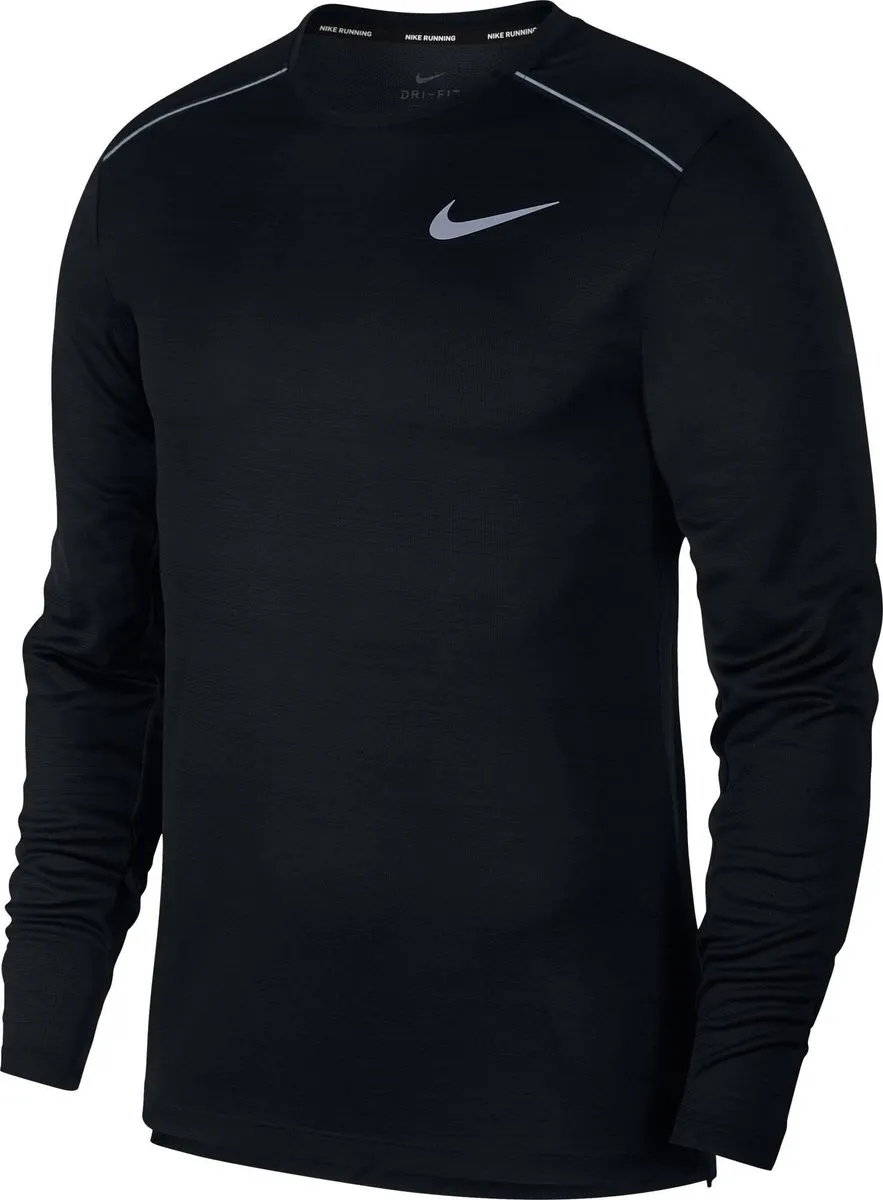 Nike Dry Miler Top LS Heren - L - Zwart