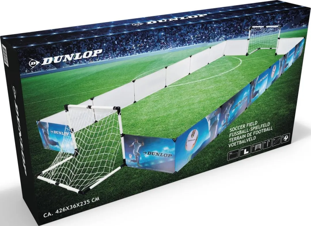Dunlop Voetbalset 52-delig - 2 Doelen 426x235cm - Blauw/Wit/Zwart