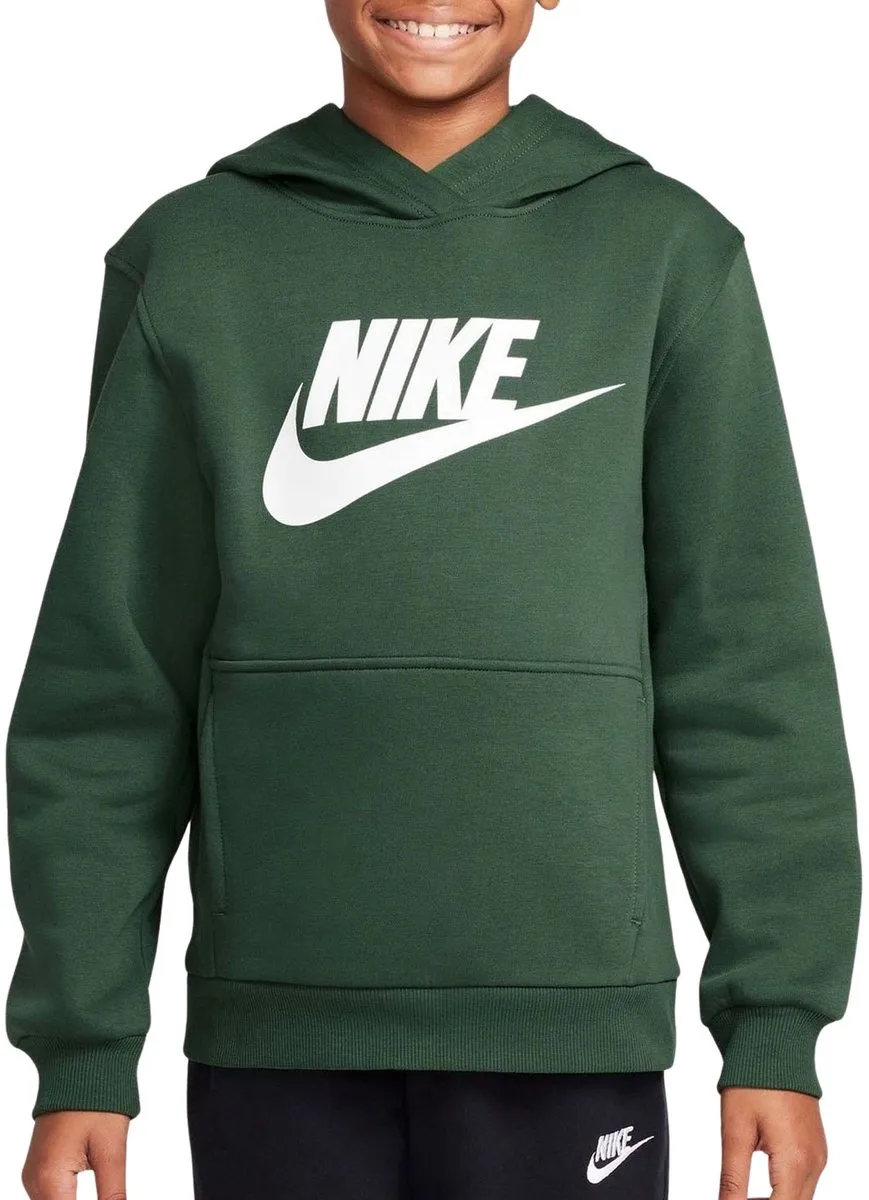 Nike Sportswear Club Fleece Hoodie Junior FD2988-010 - Maat 158 - Zwart/Wit