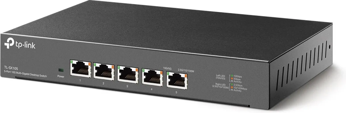 TP-Link TL-SX105 10G Netwerkswitch - 5 Poorten - Zwart
