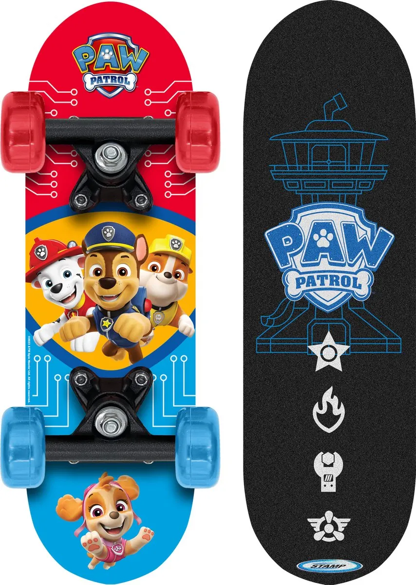 Nickelodeon Paw Patrol Skateboard 43x13cm - Zwart/Rood/Blauw
