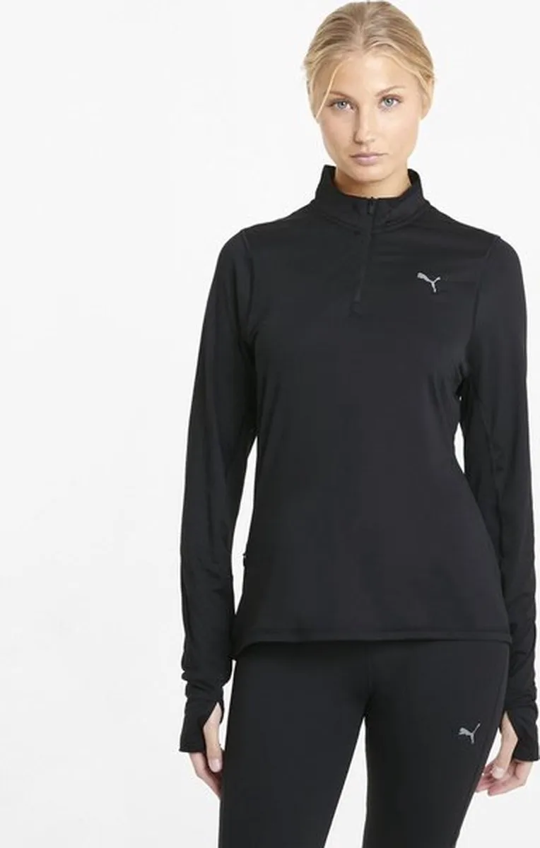PUMA Run Favorite 1/4 Zip Sporttrui Dames - Zwart