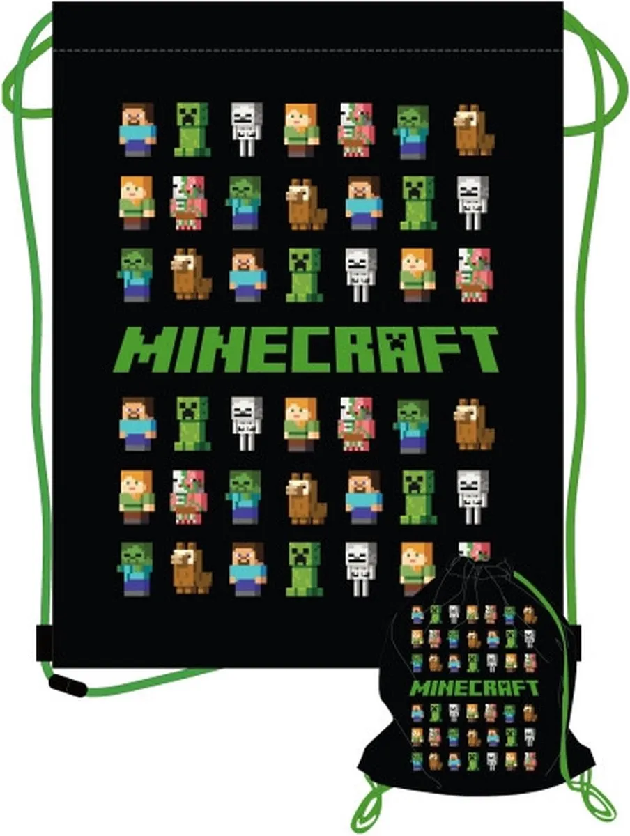 Minecraft Zwemzak - Zwart Multi