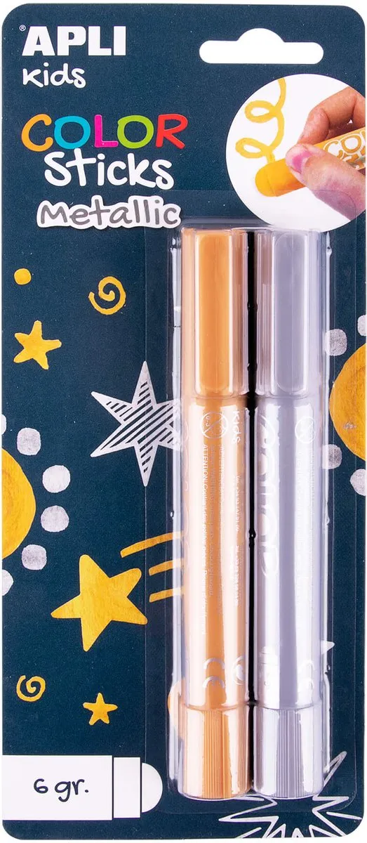 Apli Kids Verfsticks Metallic Goud & Zilver