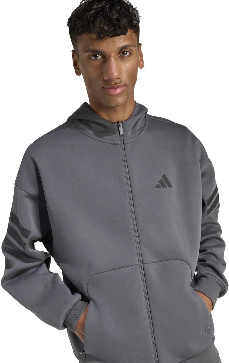 Adidas M FI 3S FZ Hoodie - Donkergrijs