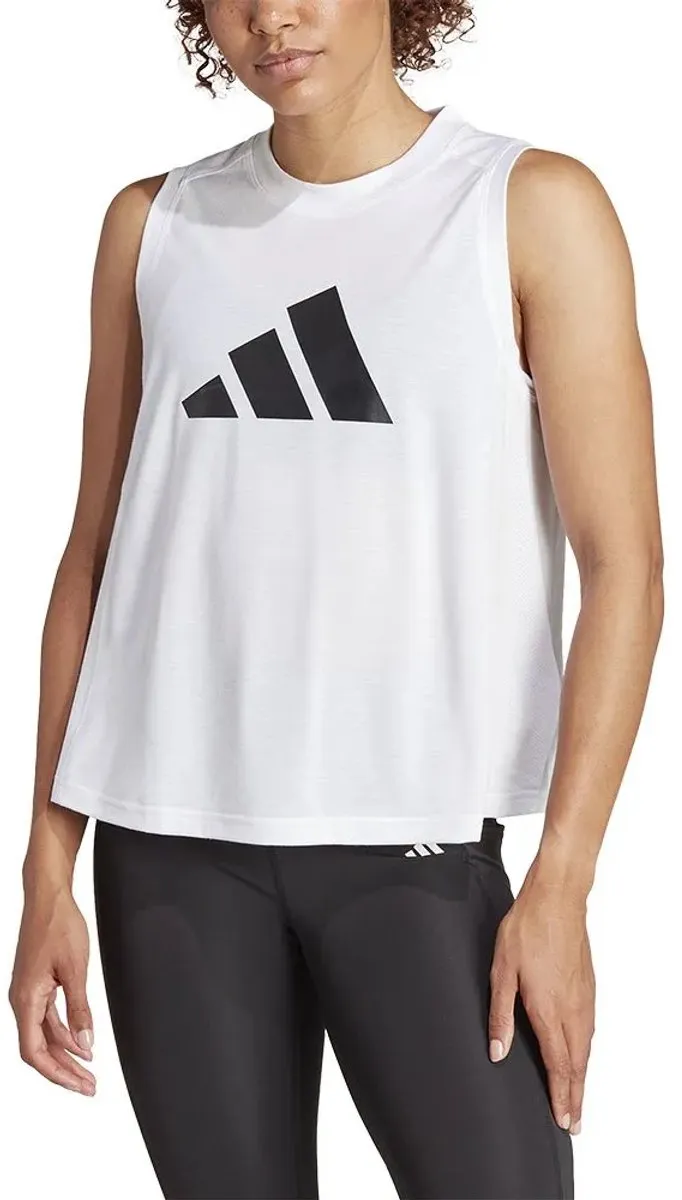 Adidas Train Essentials Logo Mouwloos T-shirt S - Wit