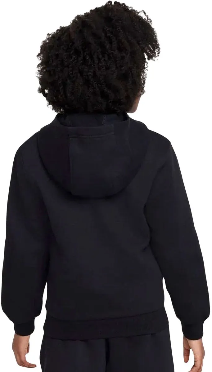 Nike Sportswear Club Fleece Hoodie Junior FD2988-010 - Maat 128 - Zwart/Wit