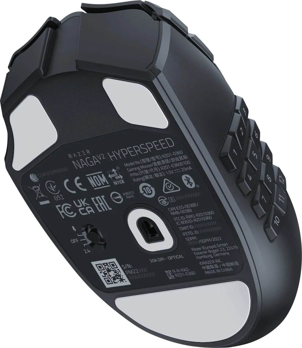 Razer Naga V2 HyperSpeed Gaming Muis - 19 Knoppen - 30.000DPI