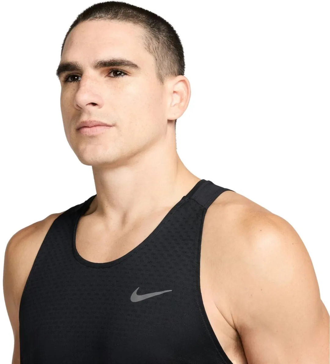 Nike Stride Dri-FIT Heren T-shirt HV5210-010 - Maat S - Zwart-multicolour
