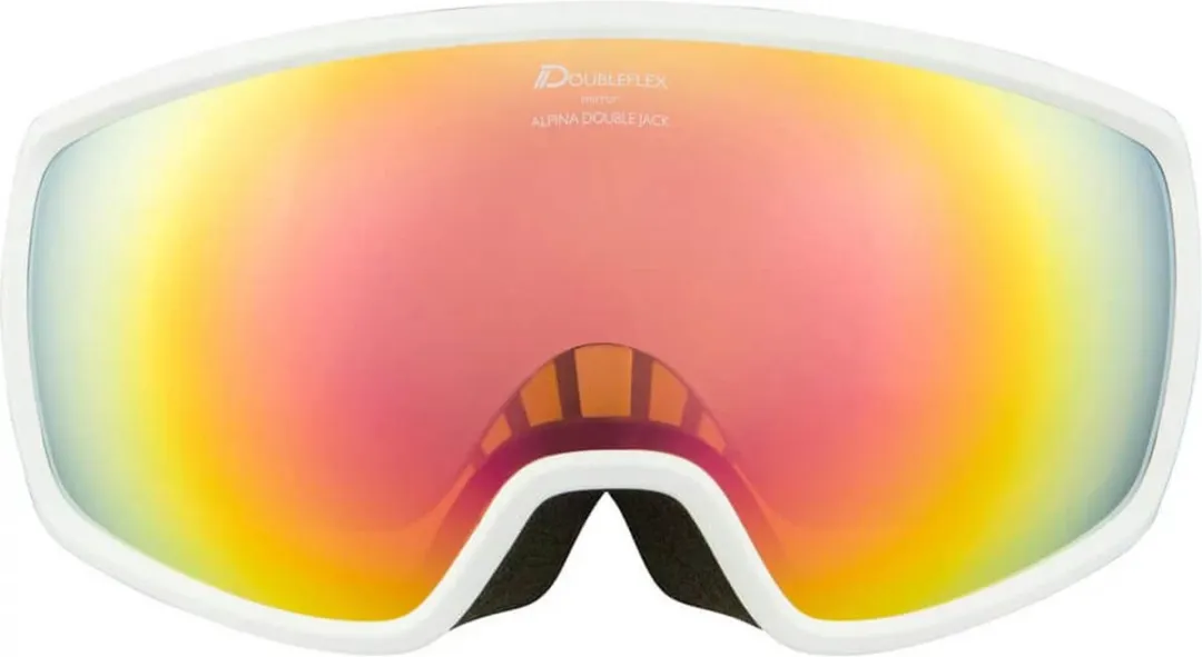 Alpina Double Jack Planet Q-LITE Skibril - Wit - Blauwe Lens