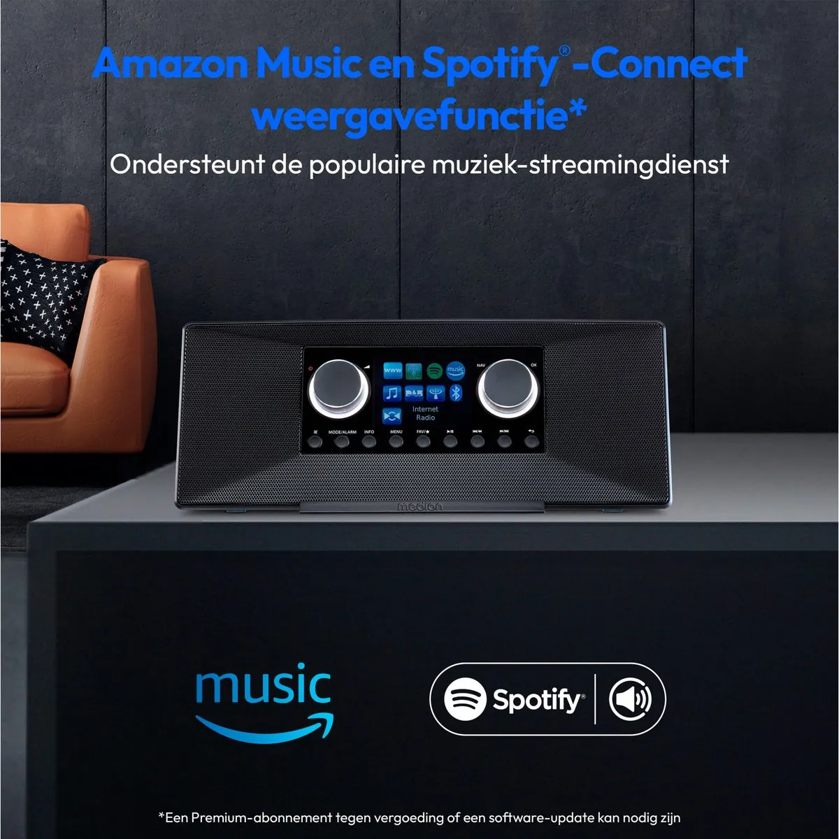 Medion MD89289 Internetradio DAB+ - 12W - Zwart - afbeelding 4 van 6
