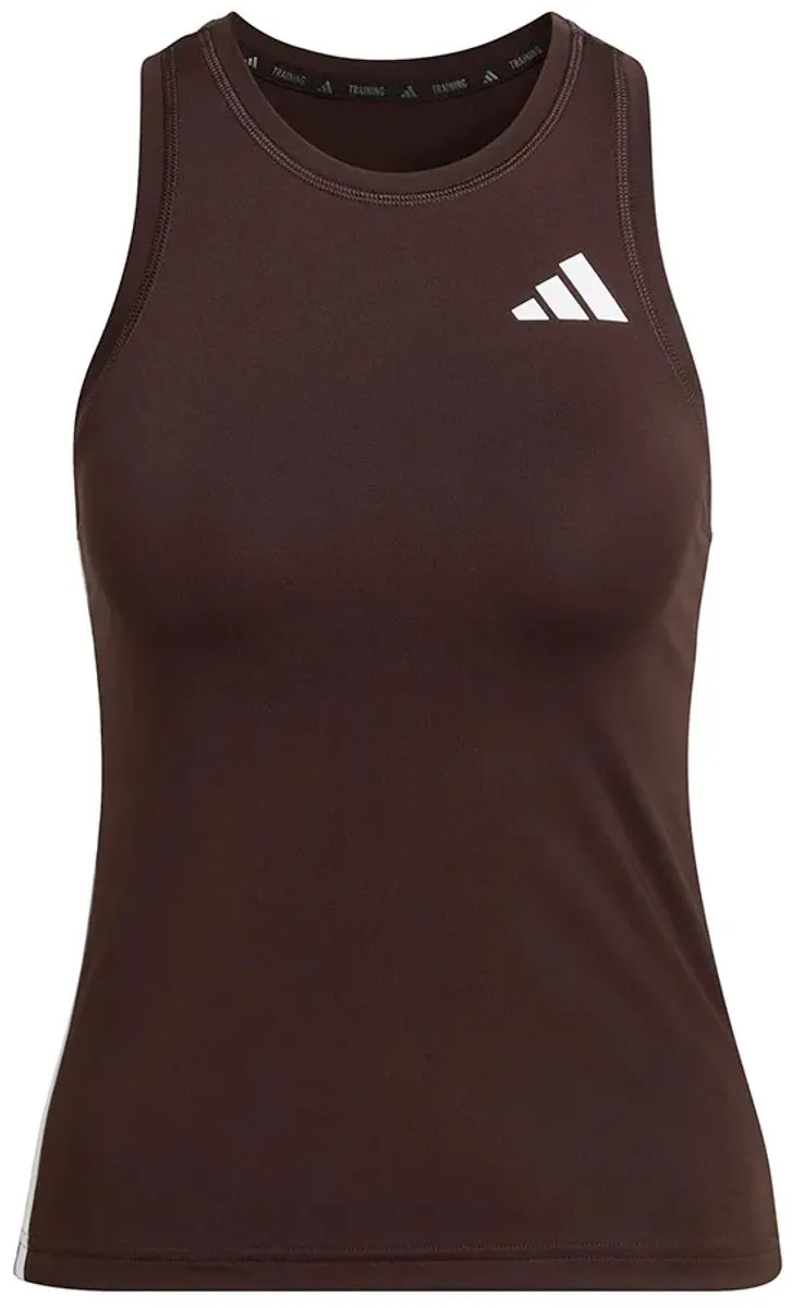 Adidas Train Essentials 3 Stripes Mouwloos T-shirt - S - Aurora Coffee