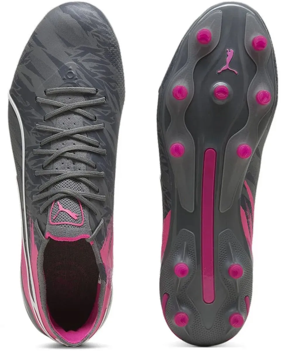 PUMA King Ultimate Rush Voetbalschoenen FG/AG - EU 41 - Grijs