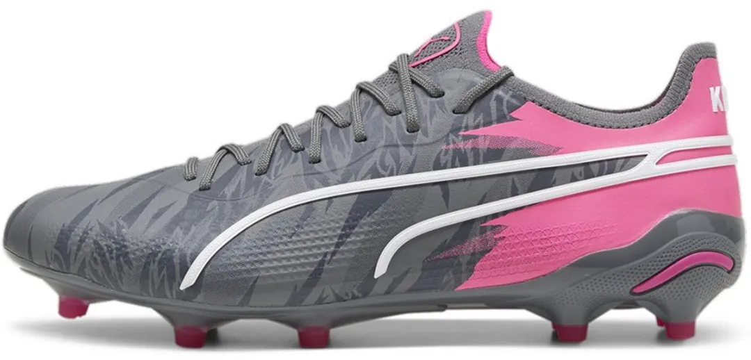 PUMA King Ultimate Rush Voetbalschoenen FG/AG - EU 41 - Grijs