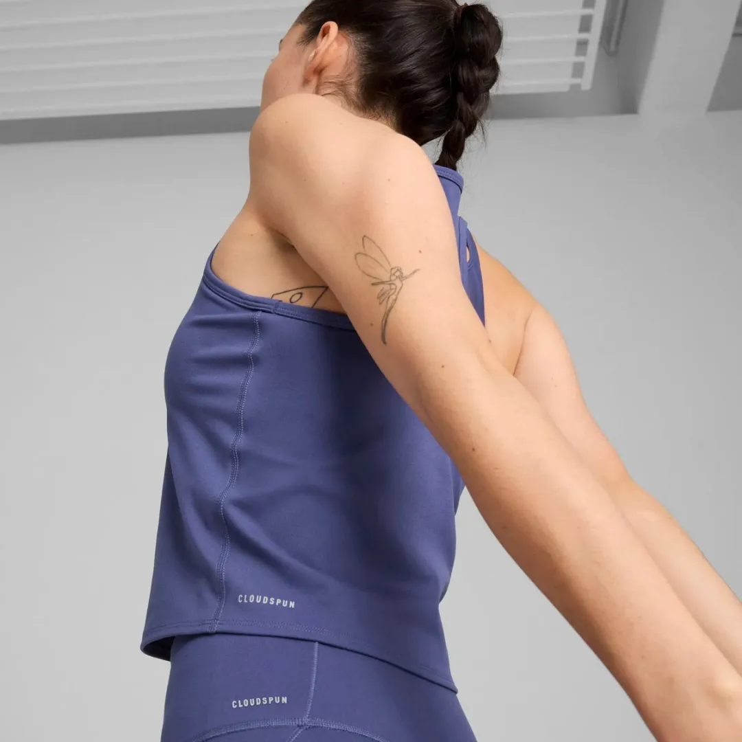 PUMA Cloudspun Mesh 2in1 Tank Top - Maat L - Donkerblauw