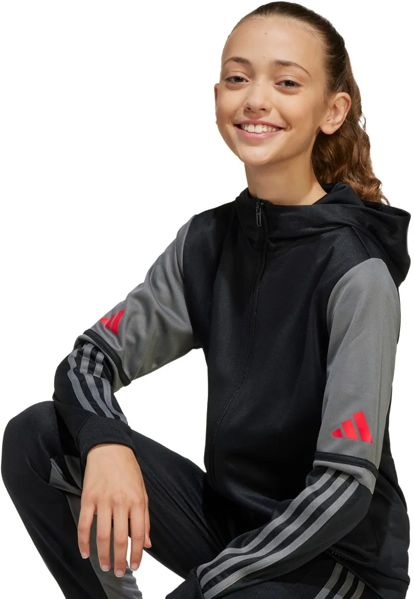 adidas Squadra 25 Hoodie Kinderen - Maat 164 - Zwart/Grijs