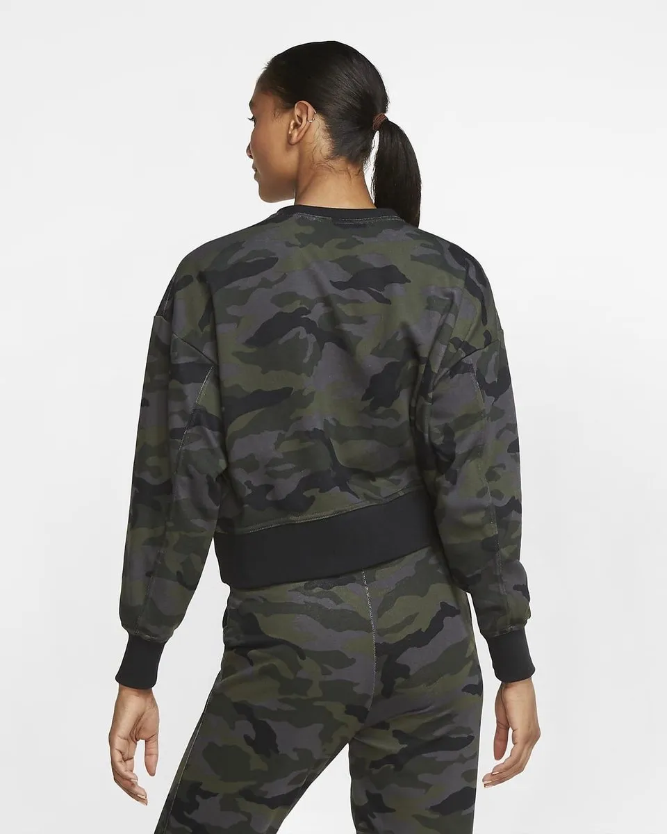 Nike Dri-FIT Get Fit Camo Sporttrui Dames - Zwart/Grijs