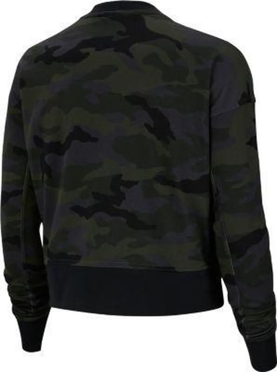 Nike Dri-FIT Get Fit Camo Sporttrui Dames - Zwart/Grijs
