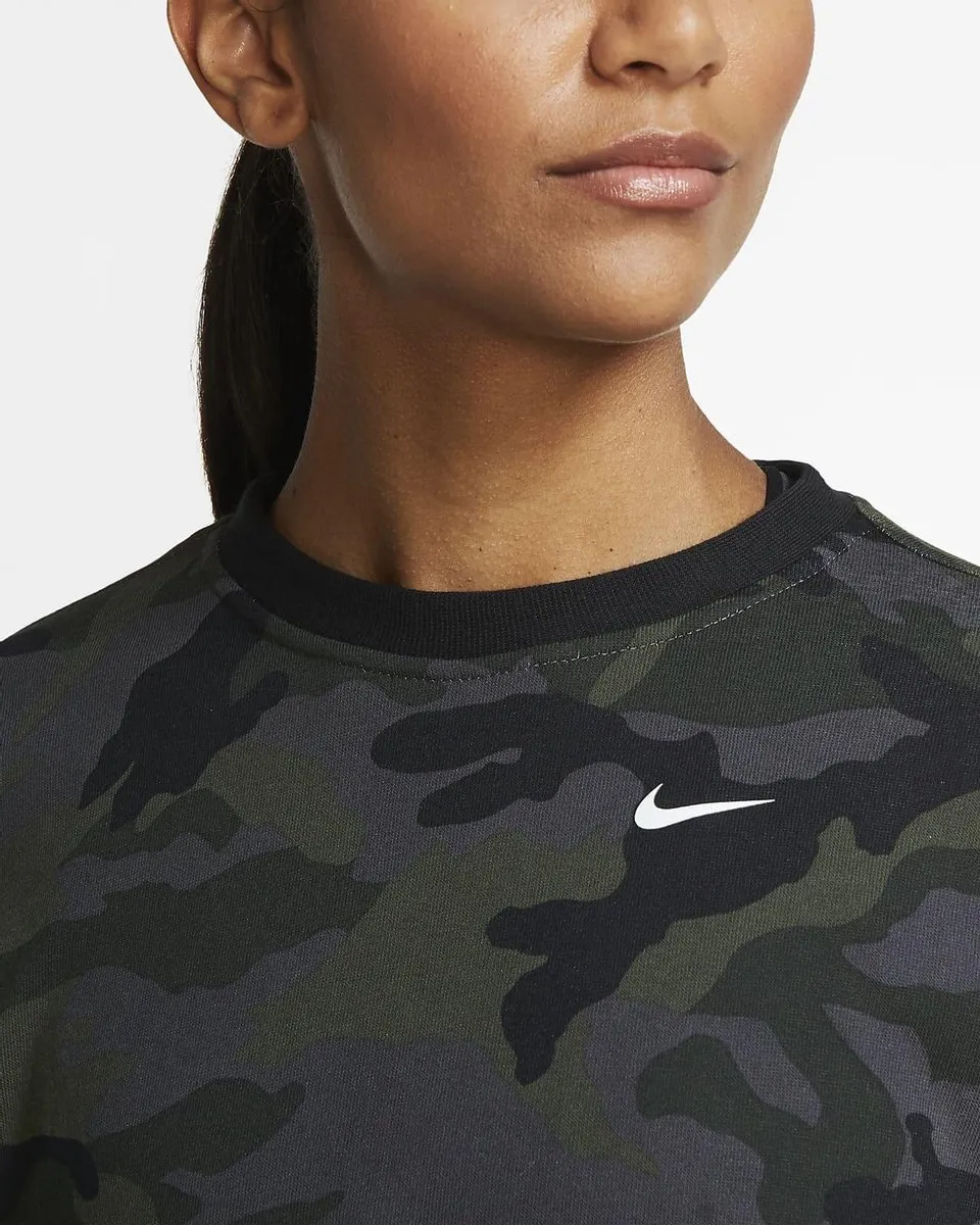 Nike Dri-FIT Get Fit Camo Sporttrui Dames - Zwart/Grijs